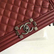 CHANEL QUILTED CAVIAR MEDIUM BOY BAG BURGUNDY 180301 VS 07454 - 3