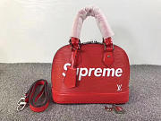 LOUIS VUITTON SUPREME DOMED SATCHELV RED M40301 3008 - 5