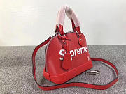 LOUIS VUITTON SUPREME DOMED SATCHELV RED M40301 3008 - 4