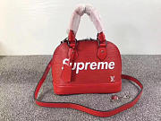 LOUIS VUITTON SUPREME DOMED SATCHELV RED M40301 3008 - 2
