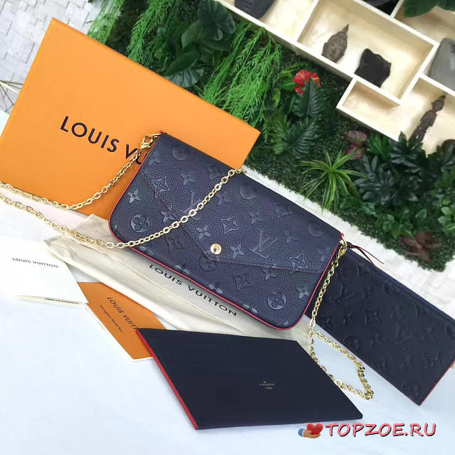  louis vuitton pochette CohotBag  felicie marine rouge 3262 - 1