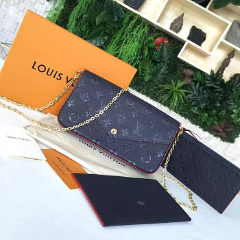  louis vuitton pochette CohotBag  felicie marine rouge 3262