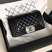 CHANEL SMALL CAVIAR QUILTED LAMBSKIN BOY BAG BLACK A13043 VS 07183 - 1