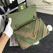 CHANEL CANVAS PATCHWORK CHEVRON MEDIUM FLAP BAG KHAKI 040101 VS 06628 - 3