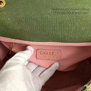 CHANEL CANVAS PATCHWORK CHEVRON MEDIUM FLAP BAG KHAKI 040101 VS 06628 - 4