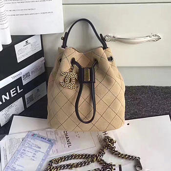 CHANEL CALF LEATHER MINI BUCKET BAG 20CM