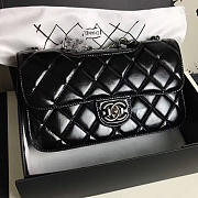 CHANEL OIL WAX LEATHER PERFECT EDGE BAG SILVER BLACK A14041 VS 09833 - 1