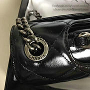 CHANEL OIL WAX LEATHER PERFECT EDGE BAG SILVER BLACK A14041 VS 09833 - 6