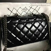 CHANEL OIL WAX LEATHER PERFECT EDGE BAG SILVER BLACK A14041 VS 09833 - 5