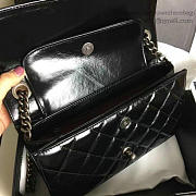 CHANEL OIL WAX LEATHER PERFECT EDGE BAG SILVER BLACK A14041 VS 09833 - 2