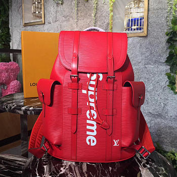 LOUIS VUITTON SUPREME BACKPACK RED WATER RIPPLE M41709