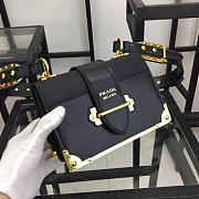 PRADA CAHIER LEATHER SHOULDER BAG 1BD045 BLACK - 2
