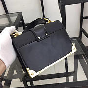 PRADA CAHIER LEATHER SHOULDER BAG 1BD045 BLACK - 6
