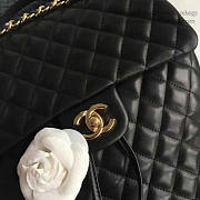 CHANEL QUILTED LAMBSKIN LARGE BACKPACK BLACK GLOD 30CM - 6