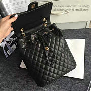 CHANEL QUILTED LAMBSKIN LARGE BACKPACK BLACK GLOD 30CM - 5