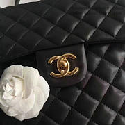 CHANEL QUILTED LAMBSKIN LARGE BACKPACK BLACK GLOD 30CM - 2