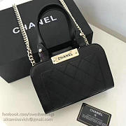 CHANEL SMALL LABEL CLICK LEATHER SHOPPING BAG BLACK A93731 VS 02581 - 2