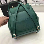CHANEL GRAINED CALFSKIN GOLD-TONE METAL BACKPACK GREEN 24CM - 5