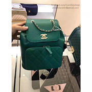 CHANEL GRAINED CALFSKIN GOLD-TONE METAL BACKPACK GREEN 24CM - 2