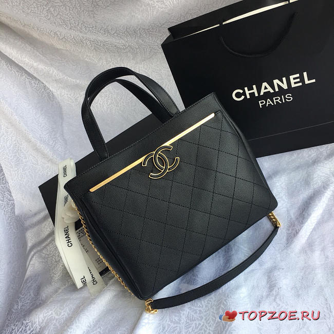 CHANEL SMALL SHOPPING BAG BALCK 57563 - 1