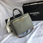 CHANEL SMALL SHOPPING BAG GRAY 57563 - 1