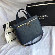 CHANEL SMALL SHOPPING BAG DARK BLUE 57563 - 1