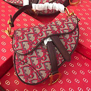 DIOR WOMEN SADDLE BAG IN RED CANVAS M0446 - 1