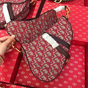 DIOR WOMEN SADDLE BAG IN RED CANVAS M0446 - 6