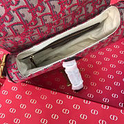 DIOR WOMEN SADDLE BAG IN RED CANVAS M0446 - 5