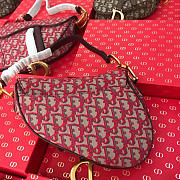 DIOR WOMEN SADDLE BAG IN RED CANVAS M0446 - 3