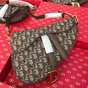DIOR WOMEN SADDLE BAG IN BROWN CANVAS M0446 - 1