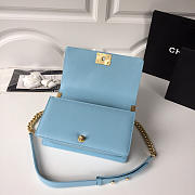 CHANEL SHEEPSKIN CLASSIC RHOMBIC HOT MOM EXPLOSION BLUE A67086 - 6