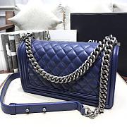 CHANEL SHEEPSKIN CLASSIC DIAMOND HOT MOM BURST DARK BLUE A67086 - 3