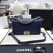 CHANEL SHEEPSKIN CLASSIC DIAMOND HOT MOM BURST DARK BLUE A67086 - 5