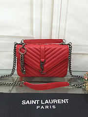 SAINT LAURENT FEMALE BAG 26608 RED MEDIUM - 6