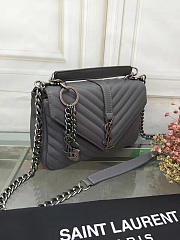 SAINT LAURENT FEMALE BAG 26608 ELEPHANT GREY MEDIUM - 6