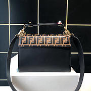 Fendi Kan I Handbag Medium Flip Leather Handbag 283m105 Khaki - 5