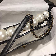 CHANEL TRANSPARENT PVC PEARL SANDBAG BLACK - 6