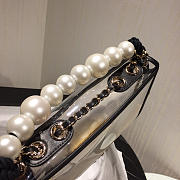 CHANEL TRANSPARENT PVC PEARL SANDBAG BLACK - 3