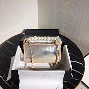 CHANEL TRANSPARENT PVC PEARL SANDBAGS PINK - 4