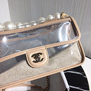 CHANEL TRANSPARENT PVC PEARL SANDBAGS PINK - 2