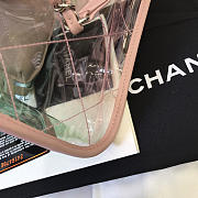 CHANEL SPRING AND SUMMER EXPLOSIONS PVC LAMBSKIN COLOR TRANSPARENT HANDBAG PINK - 3