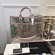 CHANEL SPRING AND SUMMER EXPLOSIONS PVC LAMBSKIN COLOR TRANSPARENT HANDBAG PINK - 5
