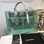 CHANEL SPRING AND SUMMER EXPLOSIONS PVC LAMBSKIN COLOR TRANSPARENT HANDBAG GREEN - 6