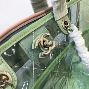 CHANEL SPRING AND SUMMER EXPLOSIONS PVC LAMBSKIN COLOR TRANSPARENT HANDBAG GREEN - 5