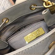 CHANEL LATEST DRAWSTRING BUCKET BAG GREY 20CM - 6