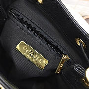 CHANEL NEW DRAWSTRING BUCKET BAG BLACK 20CM - 5