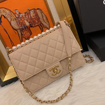 CHANEL CLASSIC RHOMBOID COVER BAG BEIGE