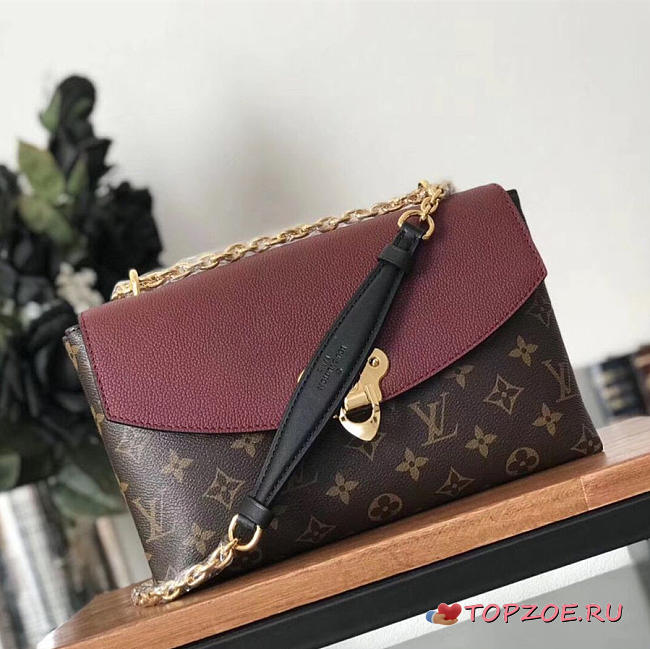LV Saint Placide Bag Monogram M43715 BURGUNDY 25CM - 1