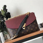 LV Saint Placide Bag Monogram M43715 BURGUNDY 25CM - 1